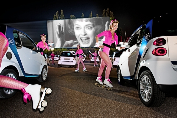 Photograph Bernd Kammerer Car2go Cinema on One Eyeland